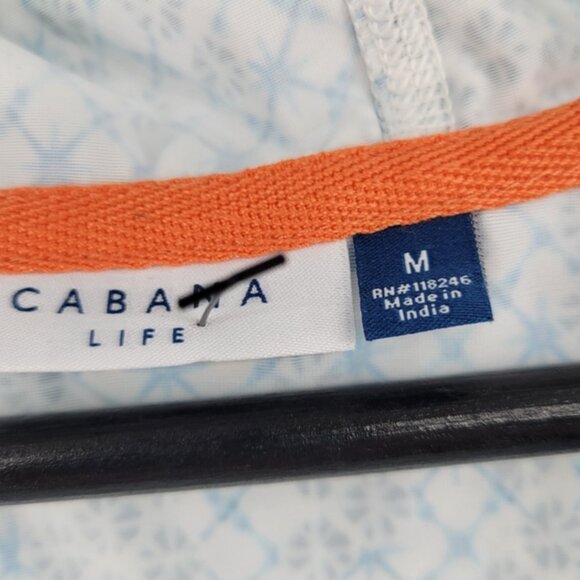 Cabana Life Blue Patterned Hooded Cover-Up Size Medium - Picture 6 of 9